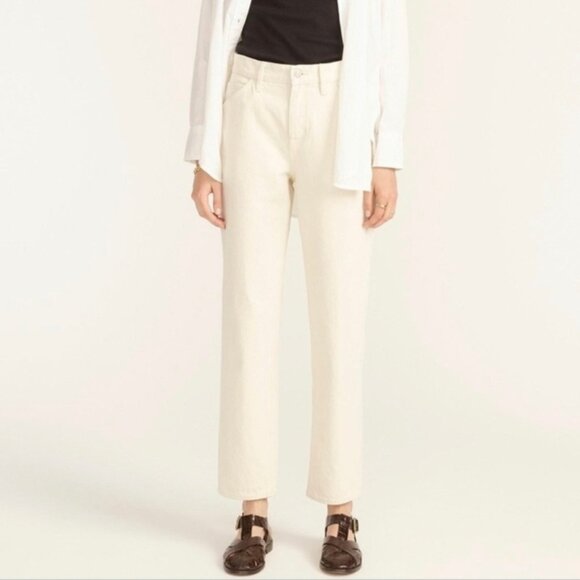 J.Crew High Rise 90s Classic Straight Carpenter Jean Cotton Organic Natural 29 - Picture 14 of 15